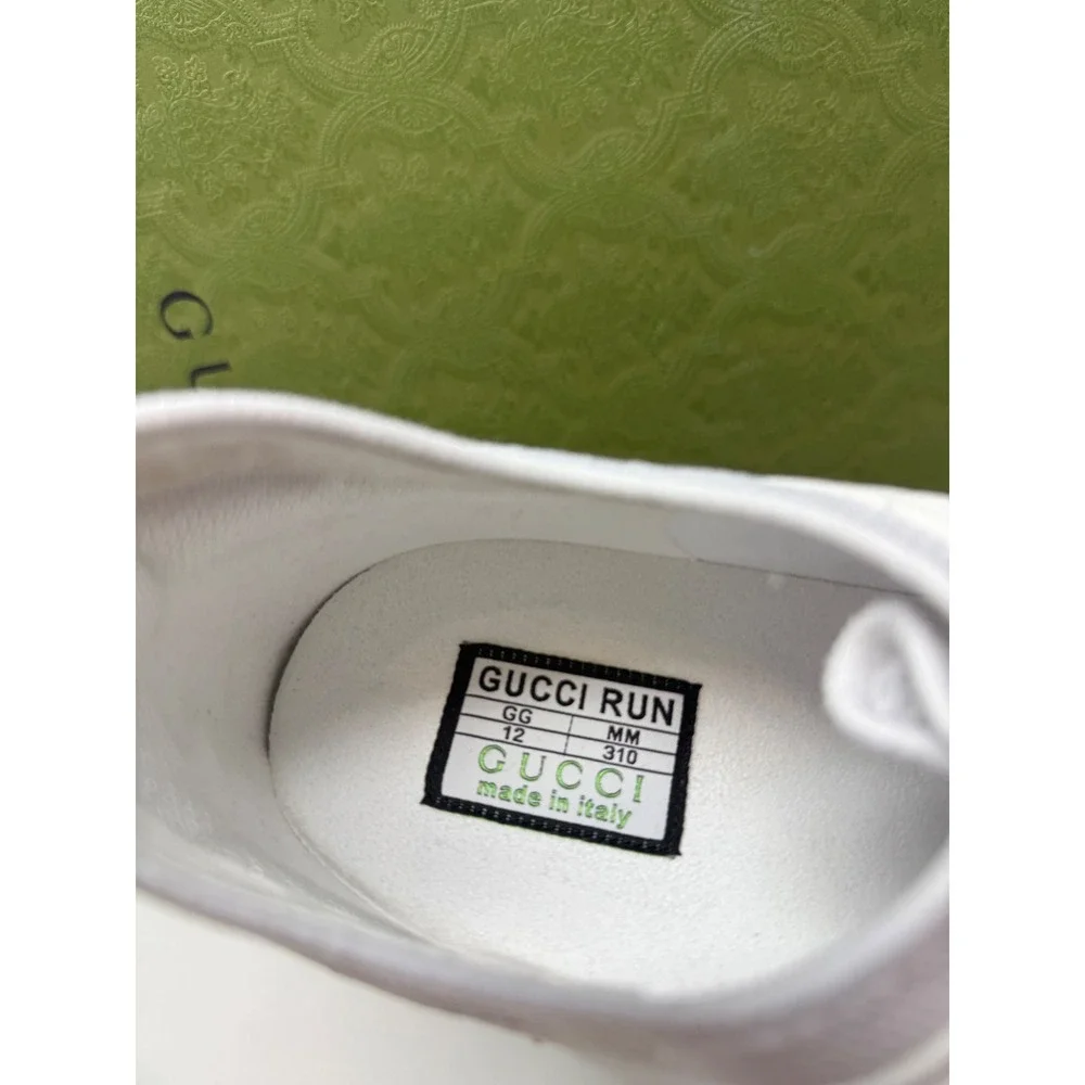 Gucci Run Sneaker White/Grey/Black Size 13 US 12 Gucci - Picture 5 of 6